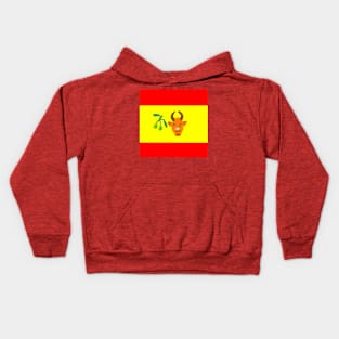 Sporty Spanish Design on White Background Kids Hoodie